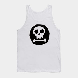 Scary Skull in Black Circle Tank Top